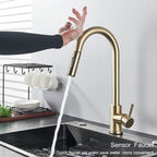 Black Pull Out Sensor Kitchen Faucet Touch Control Faucet 2 Function Mixer For Sink Tap Sprayer Single Handle Mixer Tap