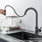Black Pull Out Sensor Kitchen Faucet Touch Control Faucet 2 Function Mixer For Sink Tap Sprayer Single Handle Mixer Tap