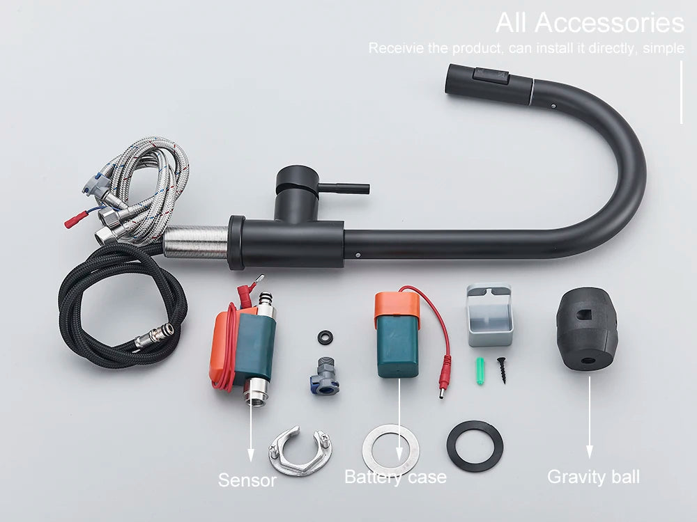 Black Pull Out Sensor Kitchen Faucet Touch Control Faucet 2 Function Mixer For Sink Tap Sprayer Single Handle Mixer Tap