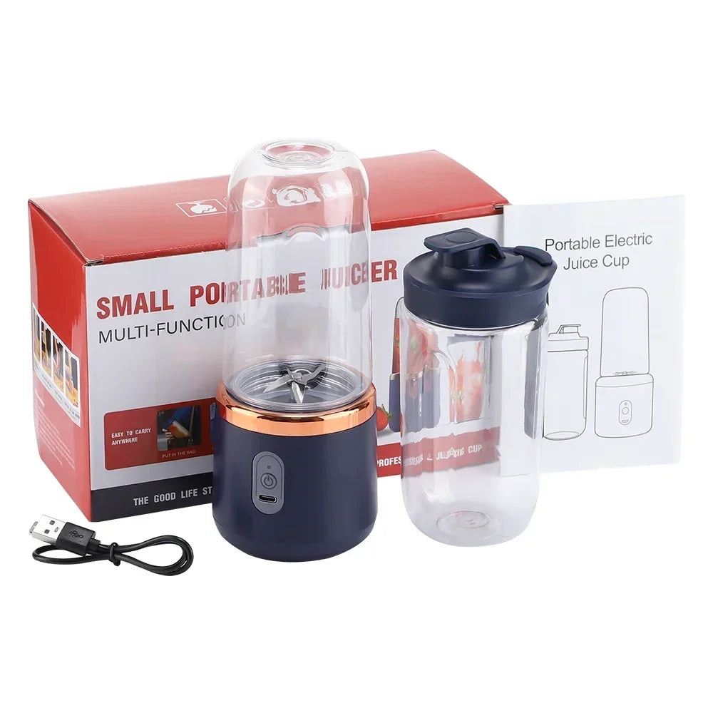 6 Blades Electric Juicer Cup 2 Cups For Travel Portable Juicer Mixer Usb Charge Fresh Fruit Juice Personal Blender Smoothie