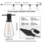 15M 20M 30M LED Garland Light String ST38 LED Lamp Bulb Outdoor IP44 Waterproof Wedding Lights Christmas Party Garden Decor Lamp