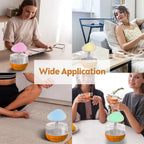 Umidificator Rain cu efect de picurare a apei – Lumină ambientală în 7 culori, rezervor 500 ml, difuzor ultrasonic de aromaterapie cu uleiuri esențiale, telecomandă inclusă