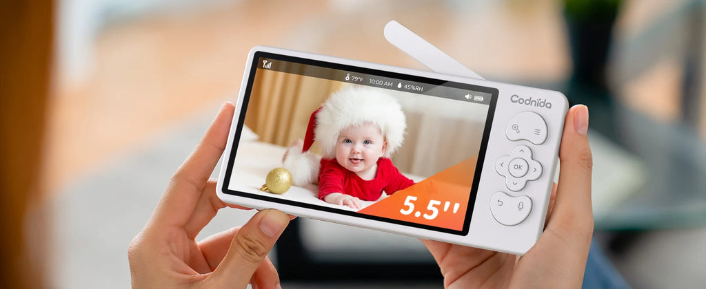 2K Wi-Fi Baby Monitor,3MP Baby Surveillance Security Camera with 5.5'' LCD Screen,Motion Detection/Crying, PTZ Control, APP