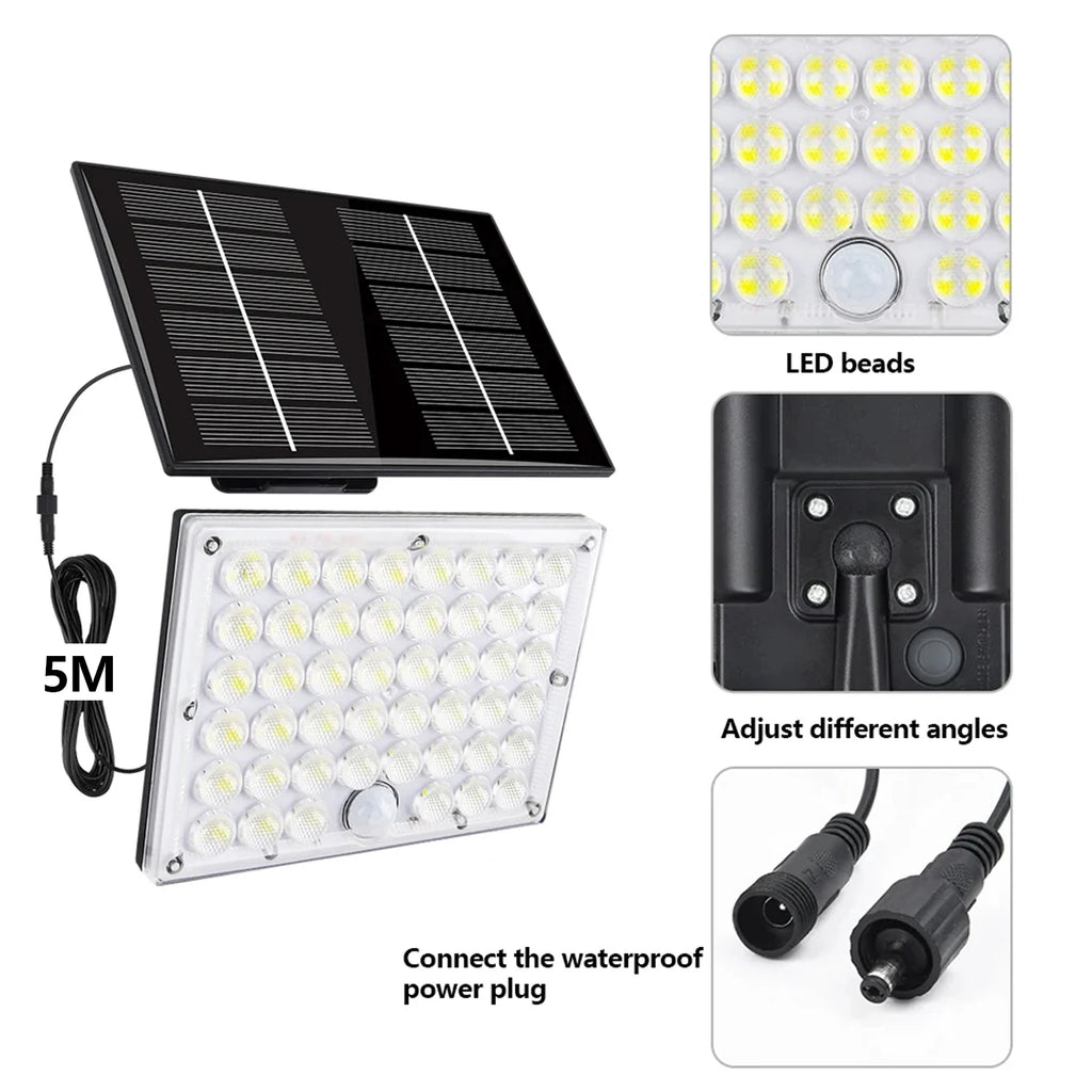 Solar Floodlight Outdoor Motion Sensor Solar Power Spotlights IP65 waterproof 234LED Safety Lighting Lamp for Yard Garage Garden