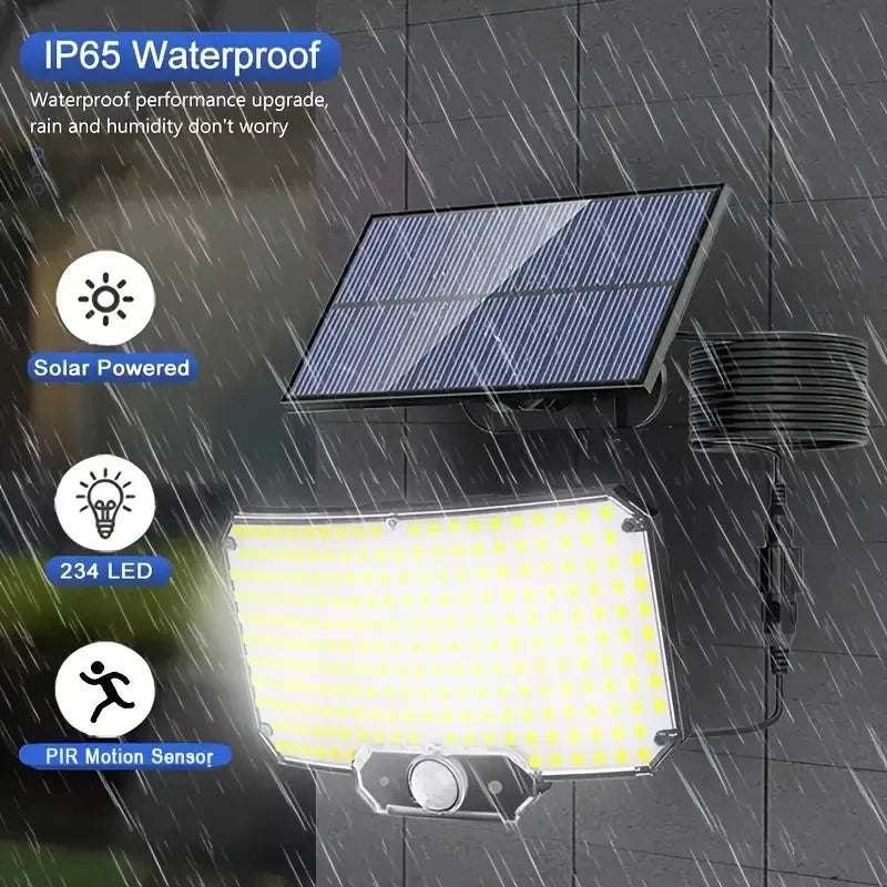 Solar Floodlight Outdoor Motion Sensor Solar Power Spotlights IP65 waterproof 234LED Safety Lighting Lamp for Yard Garage Garden