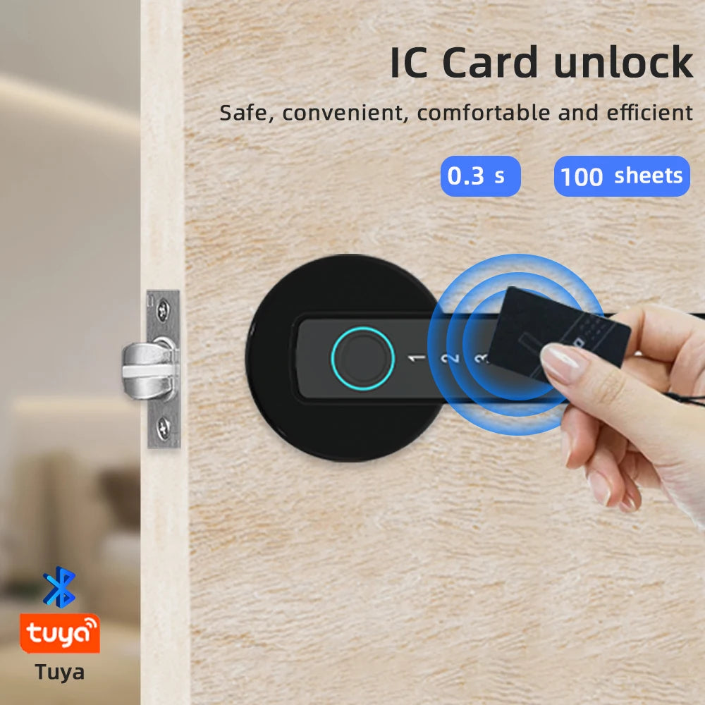 RAYKUBE M5 Tuya BLE Smart Fingerprint Door Lock Electronic Lock with Password/Key/Card/Tuya APP Unlock Free Delivery From Spain