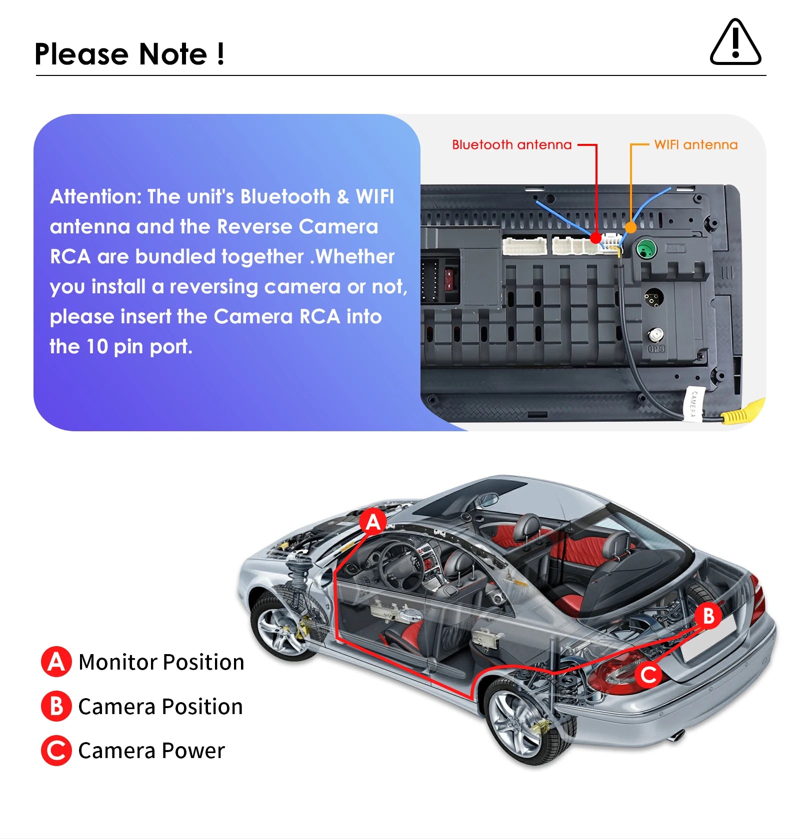 AHD Camera Packing Assistance Night Vision Auto Parking Reverse Camera adjustable bracket Universal for Hizpo Brand Multimedia