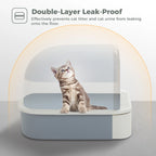 Toaletă portabilă pliabilă pentru pisici – Cu sertar, capac și lopățică, anti-miros, curățare rapidă, ideală pentru interior