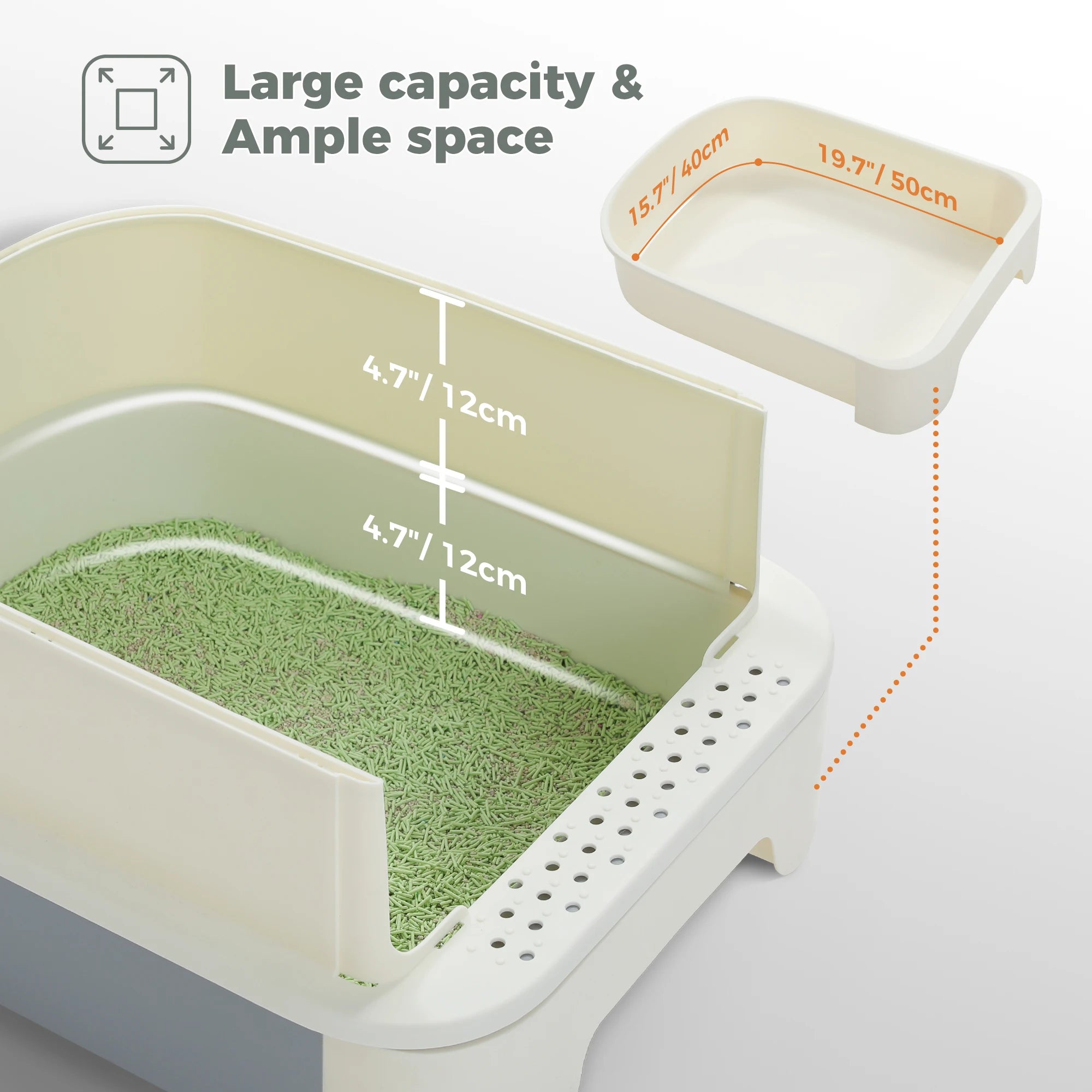 Toaletă portabilă pliabilă pentru pisici – Cu sertar, capac și lopățică, anti-miros, curățare rapidă, ideală pentru interior