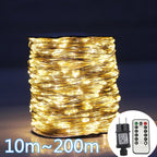 Ghirlandă luminoasă LED de 100 metri pentru exterior – lumini de Crăciun tip Fairy Lights, ideale pentru brad, terasă, nuntă, petreceri sau decor de Anul Nou și camping