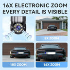 4 Lens 4 Screen 20MP WiFi  Security Camera  Color Night Vision Auto Tracking 360° PTZ IP66 Waterproof Two-Way Audio  HiEasy APP