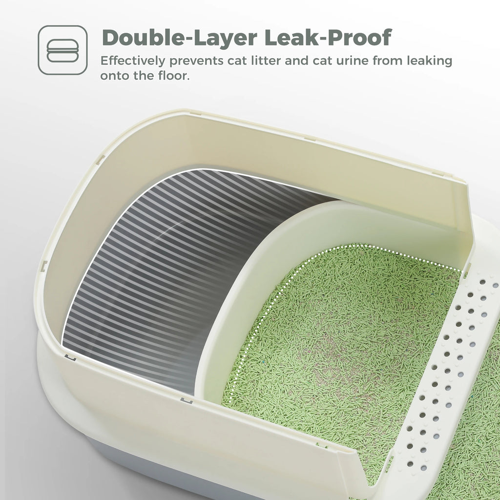 Toaletă portabilă pliabilă pentru pisici – Cu sertar, capac și lopățică, anti-miros, curățare rapidă, ideală pentru interior