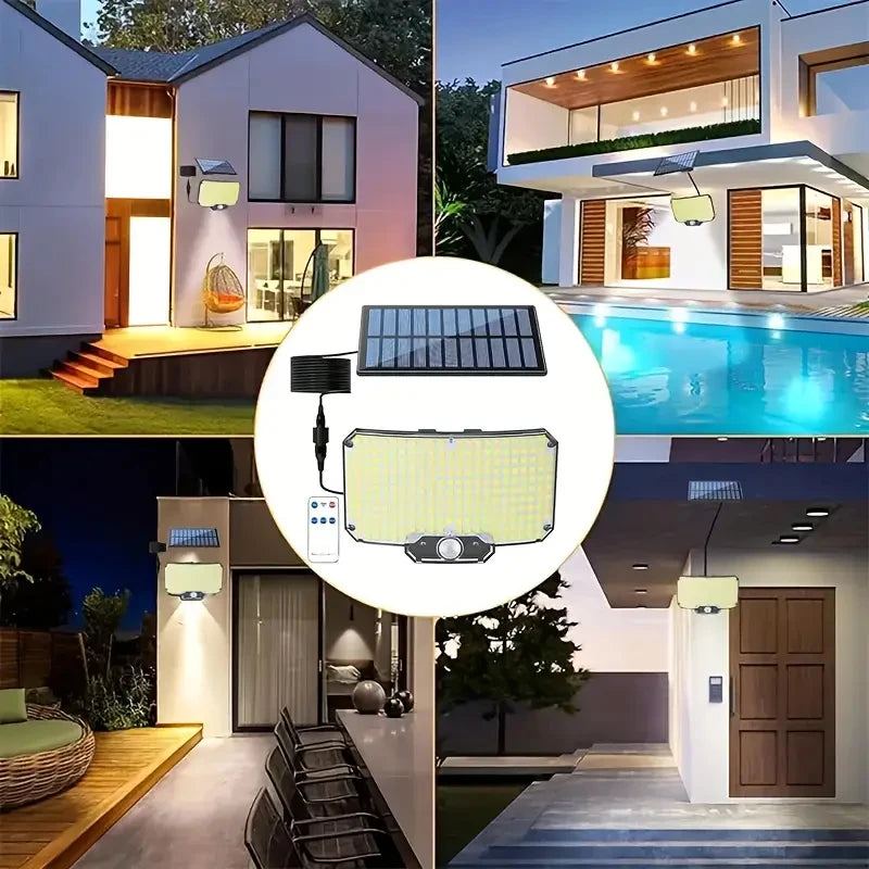 Solar Floodlight Outdoor Motion Sensor Solar Power Spotlights IP65 waterproof 234LED Safety Lighting Lamp for Yard Garage Garden