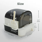 Toaletă portabilă pliabilă pentru pisici – Cu sertar, capac și lopățică, anti-miros, curățare rapidă, ideală pentru interior