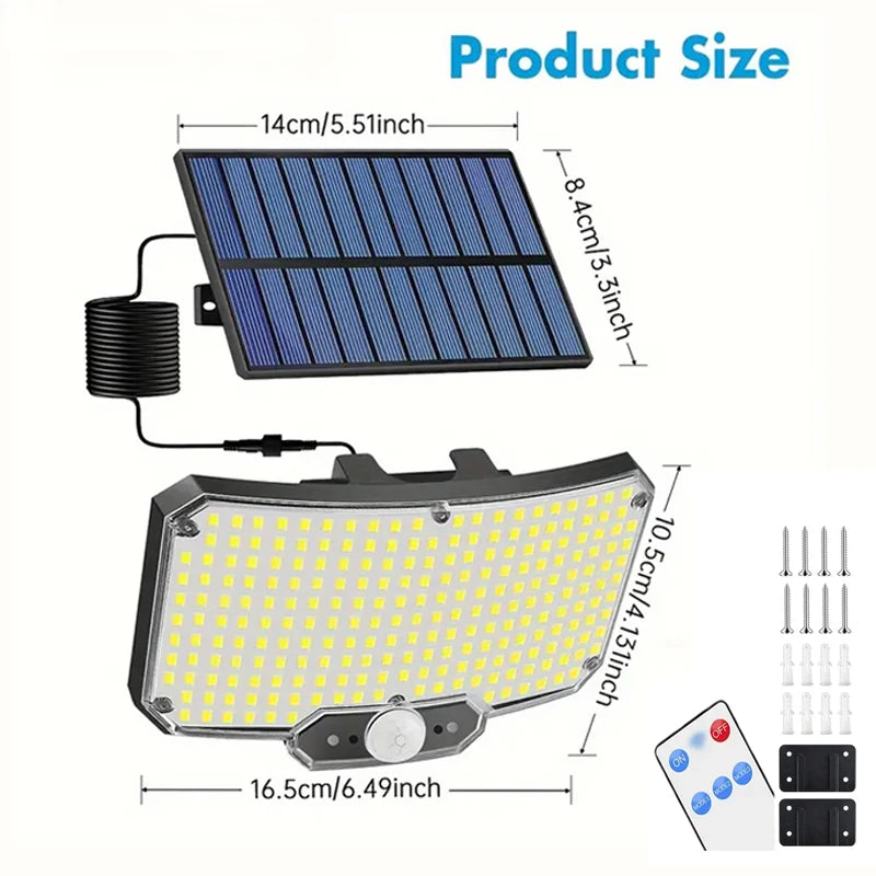 Solar Floodlight Outdoor Motion Sensor Solar Power Spotlights IP65 waterproof 234LED Safety Lighting Lamp for Yard Garage Garden