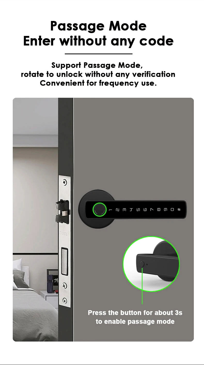 RAYKUBE M5 Tuya BLE Smart Fingerprint Door Lock Electronic Lock with Password/Key/Card/Tuya APP Unlock Free Delivery From Spain