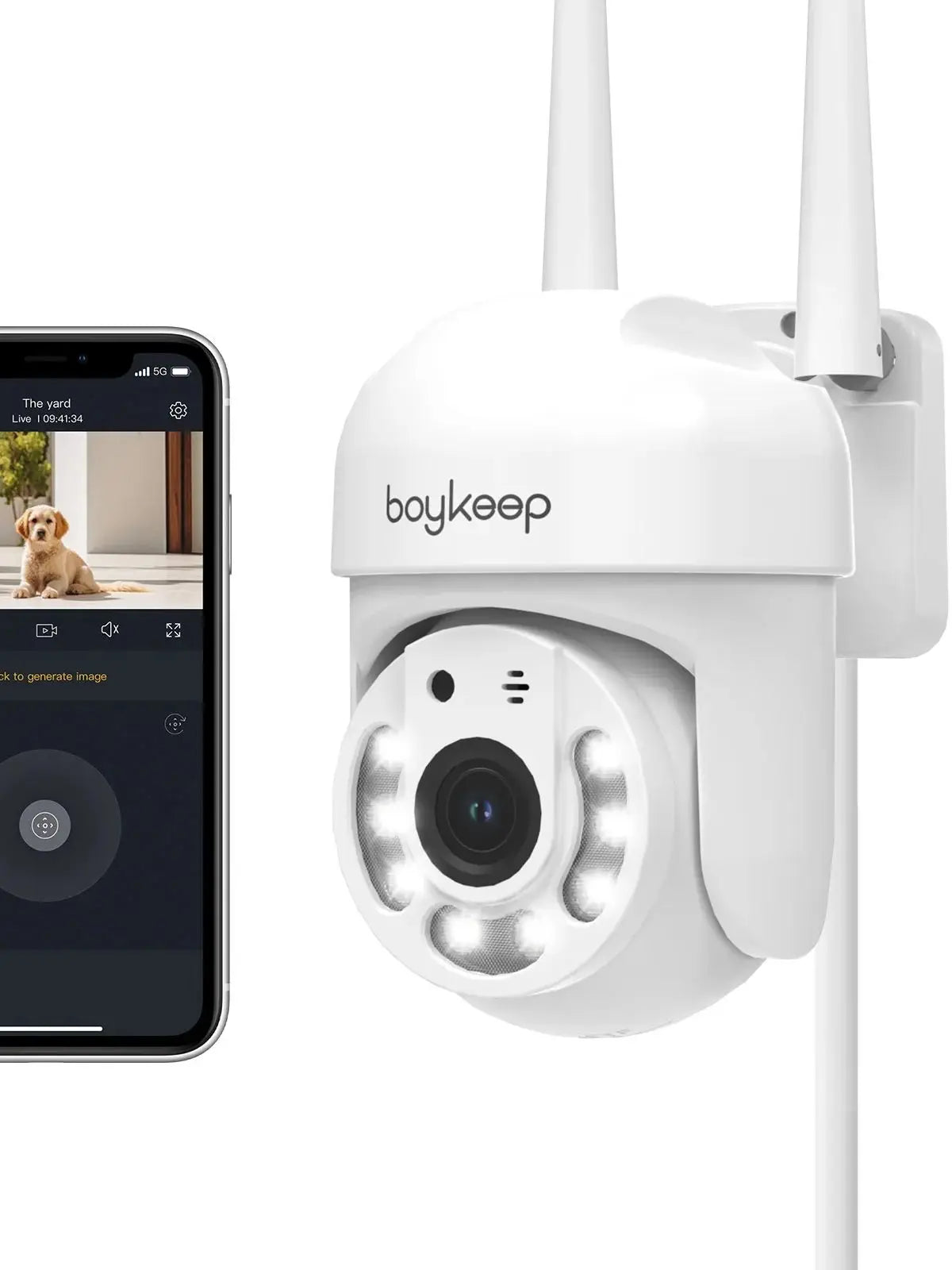 Cameră de Supraveghere WiFi  3MP 2.4GHz pentru Exterior, Monitorizare Inteligentă IP, Video de Securitate cu Viziune de Noapte Color