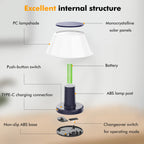 LED Solar table Light Outdoor Dimmable Solar Charge USB 2 in 1 Solar table lamp Outdoor & Indoor for table Warm White