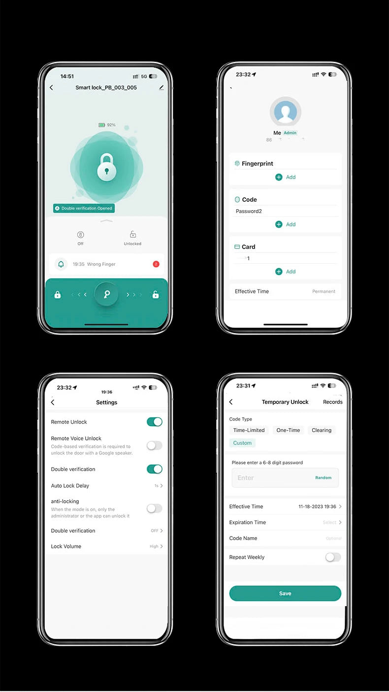 RAYKUBE M5 Tuya BLE Smart Fingerprint Door Lock Electronic Lock with Password/Key/Card/Tuya APP Unlock Free Delivery From Spain
