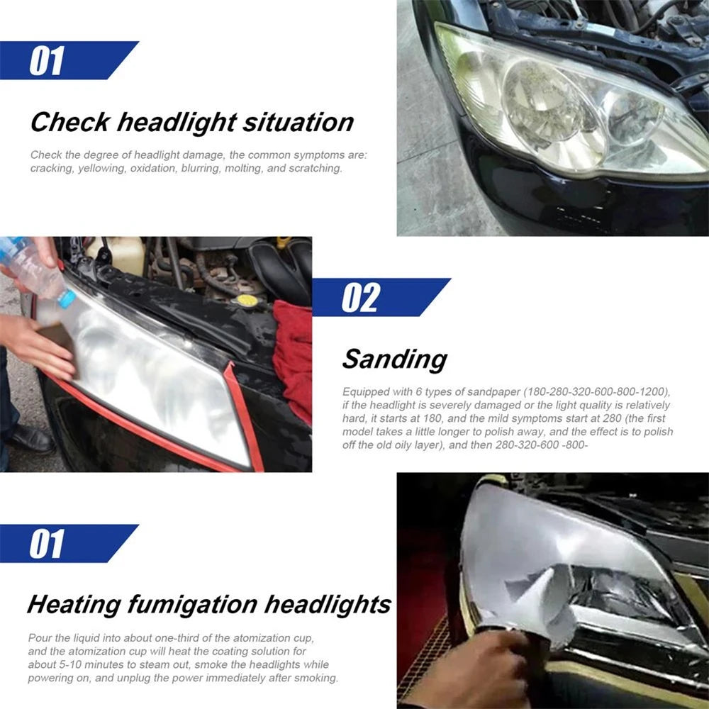 Repair Liquid Polymer Kit Car Headlight Renovation Kit Polishing Agent Scratch Remover Car Headlight Recovery Lamp Repair Kit