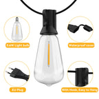 15M 20M 30M LED Garland Light String ST38 LED Lamp Bulb Outdoor IP44 Waterproof Wedding Lights Christmas Party Garden Decor Lamp