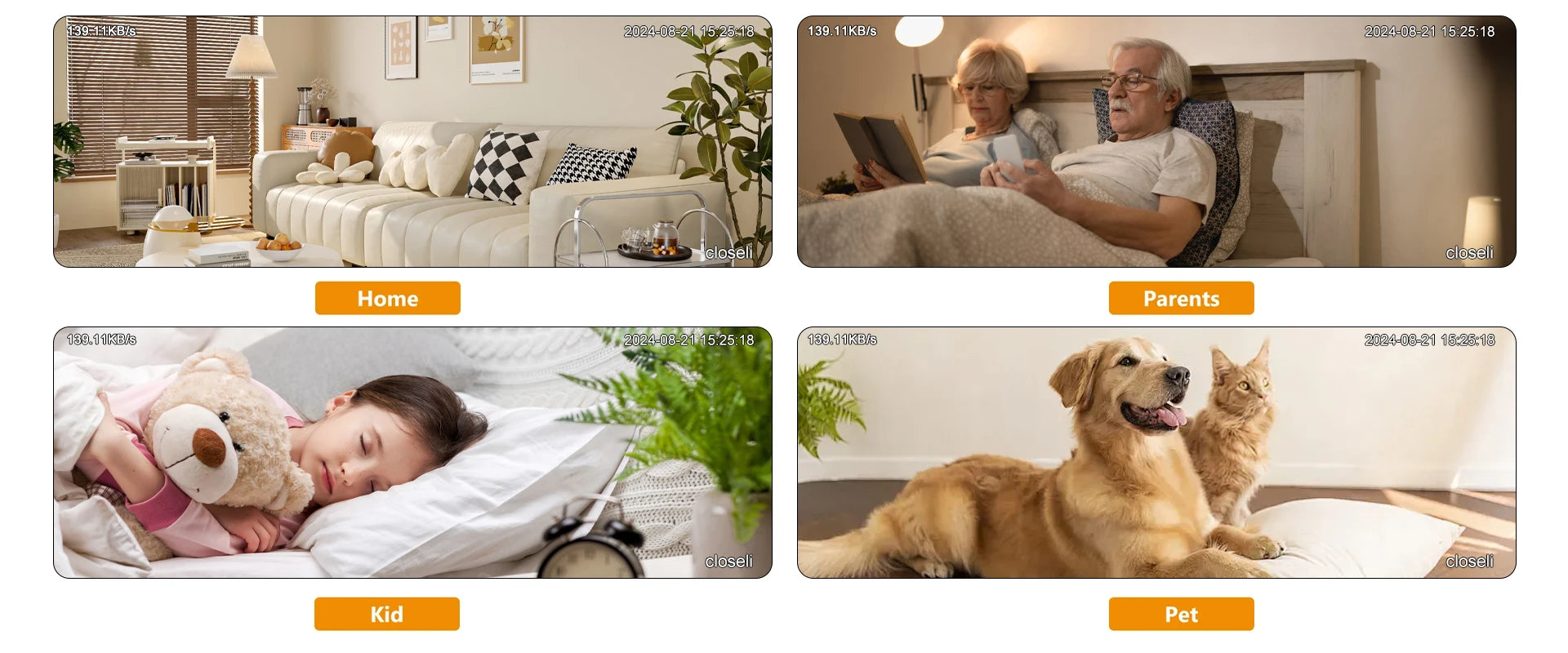 Closeli CL200 5MP Wi-Fi Video Calling Camera Motion Detection Security IP Camera Ultra HD Image Full-color Night Vision Monitor