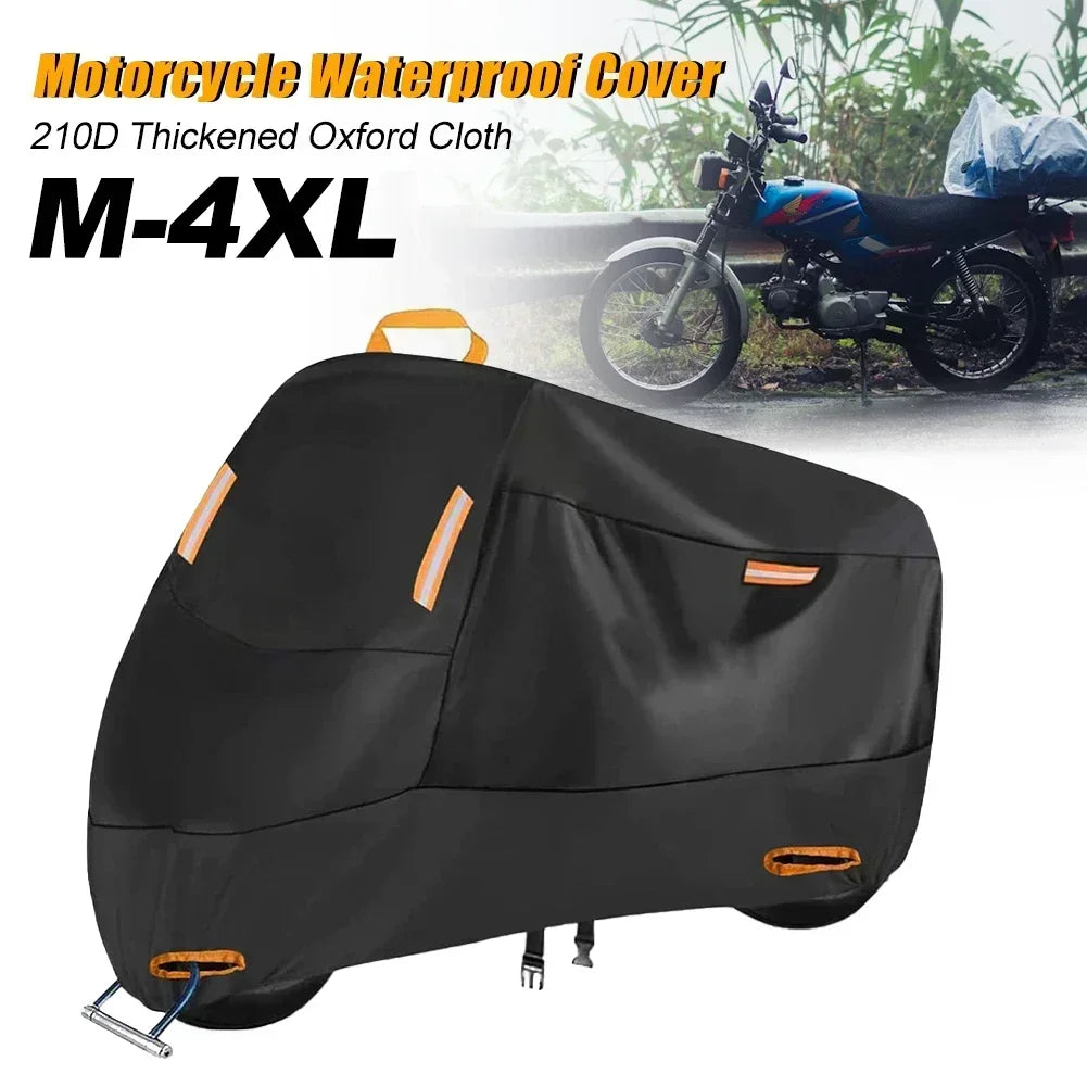 Motorcycle Cover All Season Waterproof Universal Outdoor Protection Against Dust Debris Uv Protection 210D Thick Oxford M-XXXXL