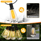 15M 20M 30M LED Garland Light String ST38 LED Lamp Bulb Outdoor IP44 Waterproof Wedding Lights Christmas Party Garden Decor Lamp