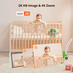 2K Wi-Fi Baby Monitor,3MP Baby Surveillance Security Camera with 5.5'' LCD Screen,Motion Detection/Crying, PTZ Control, APP