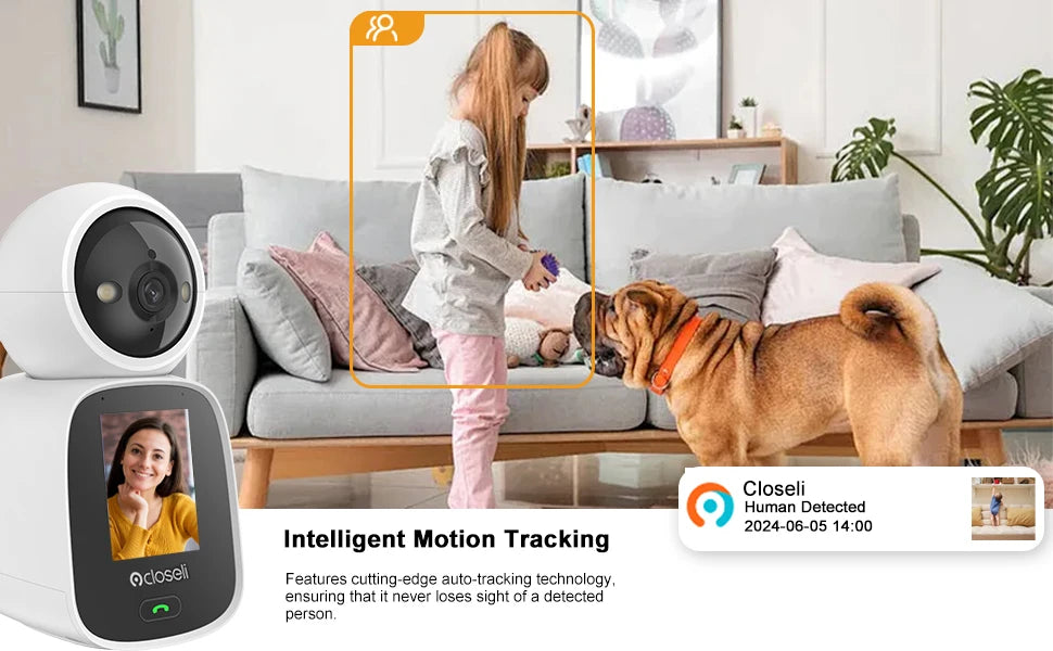 Closeli CL200 5MP Wi-Fi Video Calling Camera Motion Detection Security IP Camera Ultra HD Image Full-color Night Vision Monitor