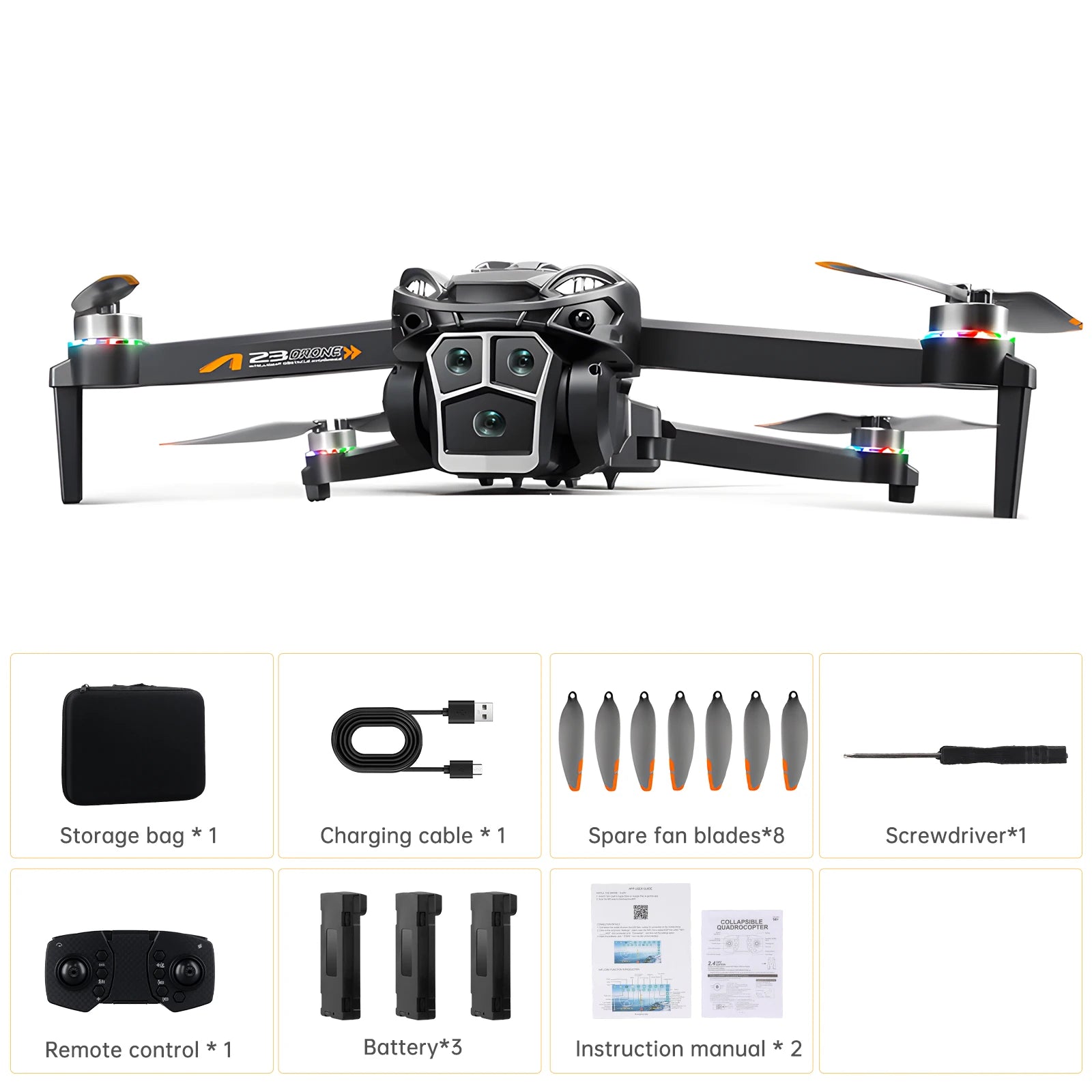 Podofo New Drone 4k Dual Camera  Mini Helicopter Quadcopter Toy Obstacle Avoidance Foldable RC Drone Headless Mode Mini Drones