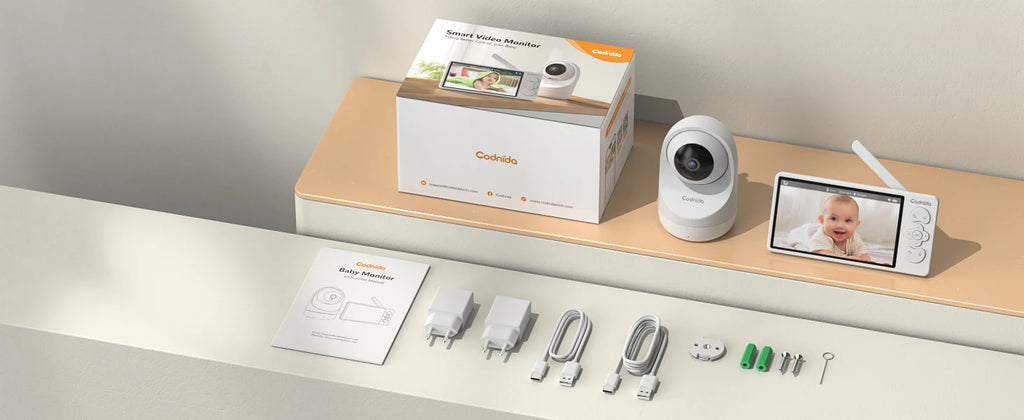 2K Wi-Fi Baby Monitor,3MP Baby Surveillance Security Camera with 5.5'' LCD Screen,Motion Detection/Crying, PTZ Control, APP