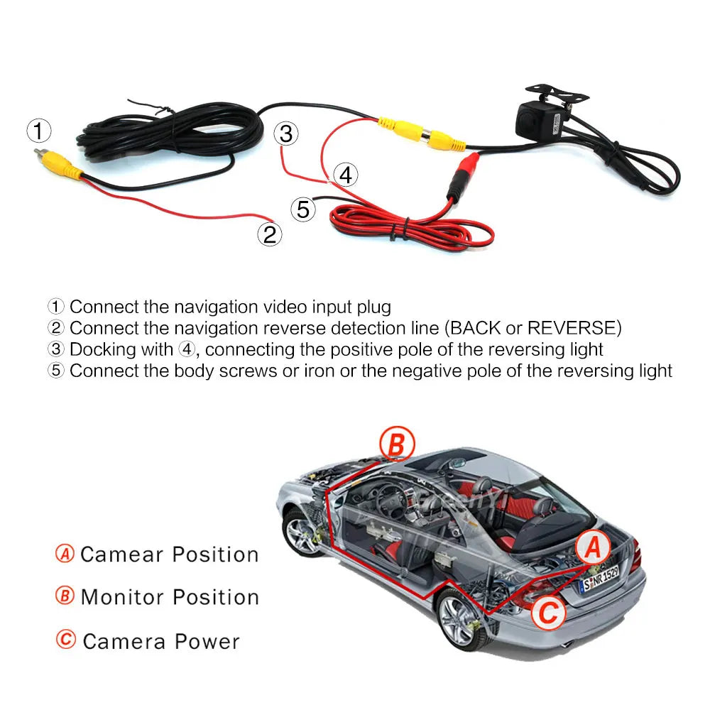 Hizpo 720P 1080P AHD Reverse Camera Packing Assistance Night Vision Auto Parking Camera Adjustable Bracket AHDC6