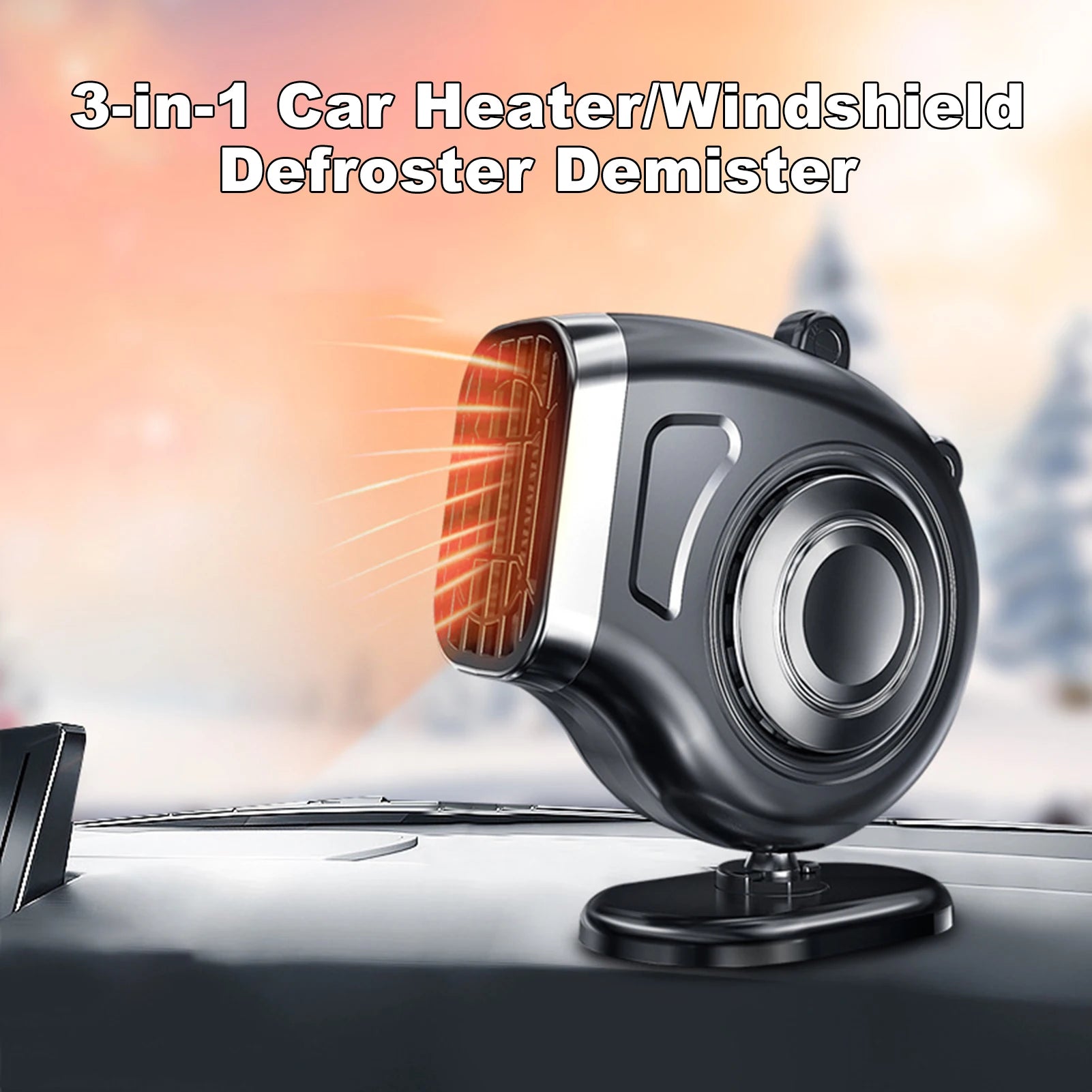 【Clearance】3-in-1 Car Heater 12V 120W Adjustable Auto Heater Fan Car Vehicle Dashboard Cooling Fan Window Windshield Defroster
