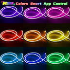 Neon Rope Lights,Flexible Led Rope Lights Control with App/Remote,Multiple Modes Rope Lights,IP65 Outdoor RGB Led Neon Lights Wa