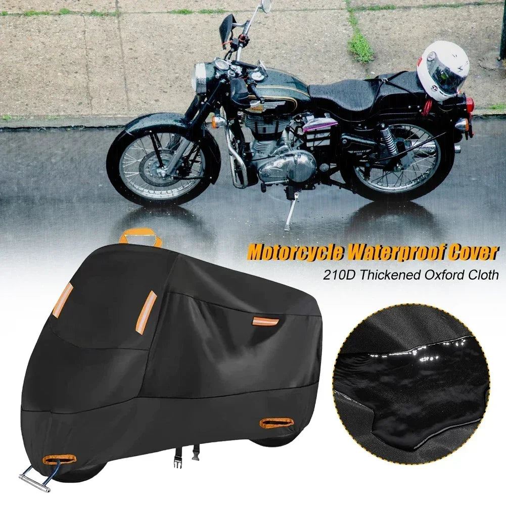 Motorcycle Cover All Season Waterproof Universal Outdoor Protection Against Dust Debris Uv Protection 210D Thick Oxford M-XXXXL
