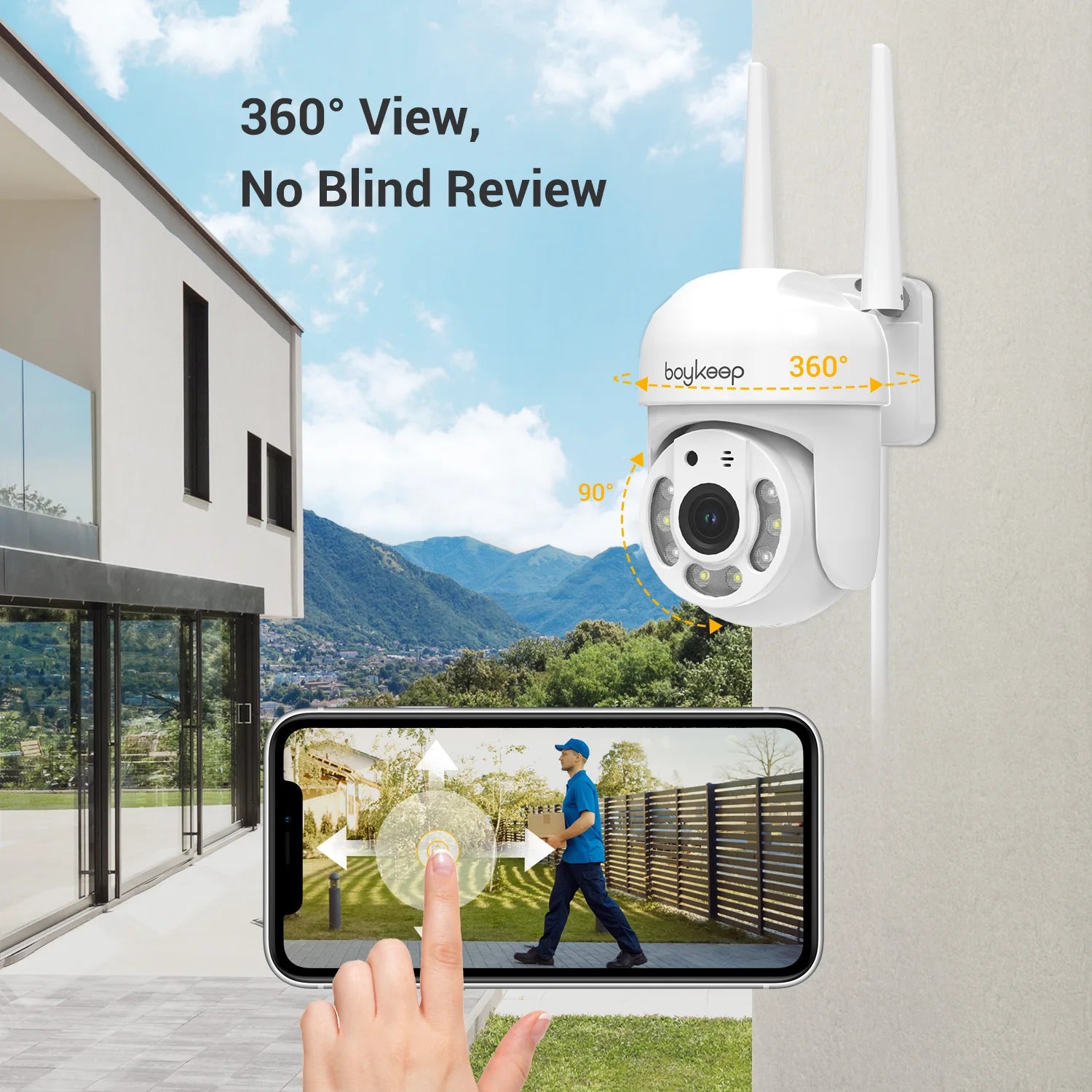 Cameră de Supraveghere WiFi  3MP 2.4GHz pentru Exterior, Monitorizare Inteligentă IP, Video de Securitate cu Viziune de Noapte Color