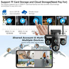 Cameră Inteligentă WiFi Exterior 35MP – 7 Lentile, 4 ecrane, Zoom 10X, Audio 2-Way, Auto Tracking