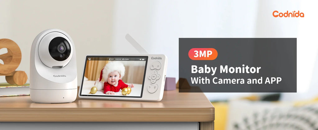 2K Wi-Fi Baby Monitor,3MP Baby Surveillance Security Camera with 5.5'' LCD Screen,Motion Detection/Crying, PTZ Control, APP