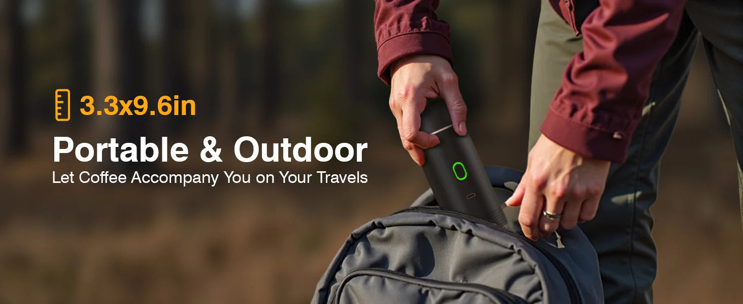 Portable espresso machine, coffee maker for on the go, 3-in-1 rechargeable coffee maker for the car, compatible with ground coff