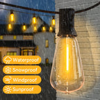15M 20M 30M LED Garland Light String ST38 LED Lamp Bulb Outdoor IP44 Waterproof Wedding Lights Christmas Party Garden Decor Lamp
