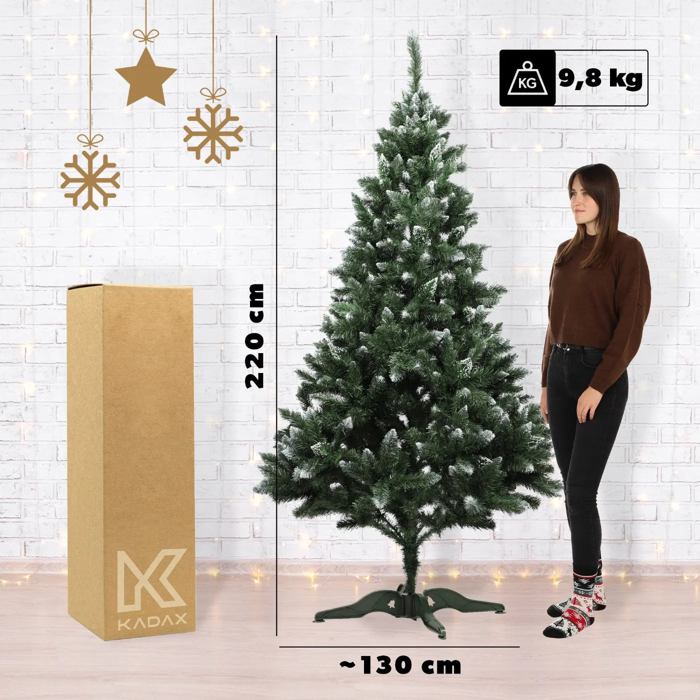 Brad de Crăciun KADAX Fir Diamond 220 cm – Pom artificial bogat, realist, cu aspect natural de brad argintiu-verzui, ideal pentru decorarea casei sau biroului în perioada sărbătorilor.