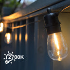 15M Solar Light String S14 Outdoor LED Garland Light E12 Shatterproof Garden Patio Wedding Backyard Decoration IP65 Plastics