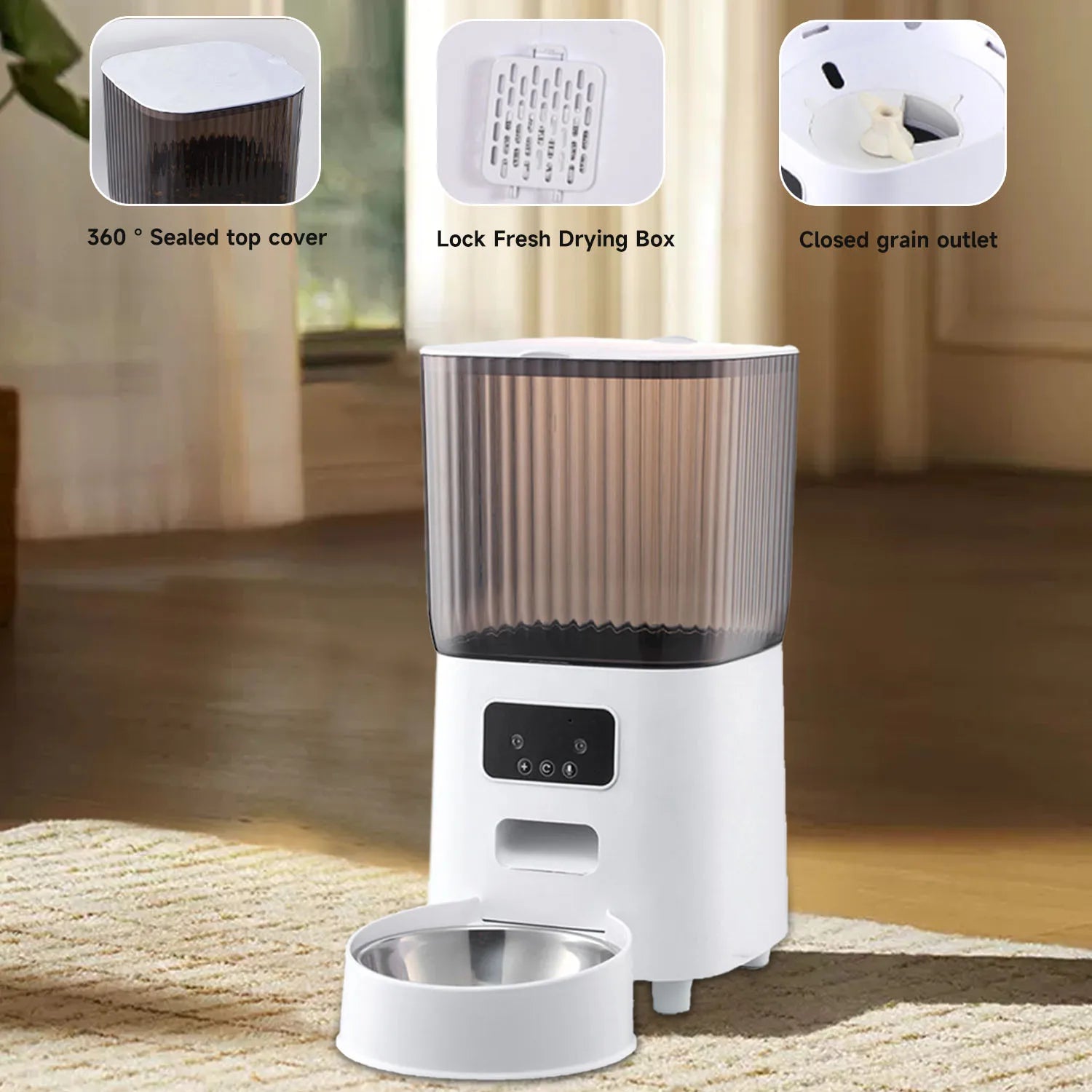 Smart Pet Feeder Automatic Cat Feeder TUYA APP WIFI 2.4G Remote Control 5L Pet Auto Feeder For Cat Dog Food Dispenser