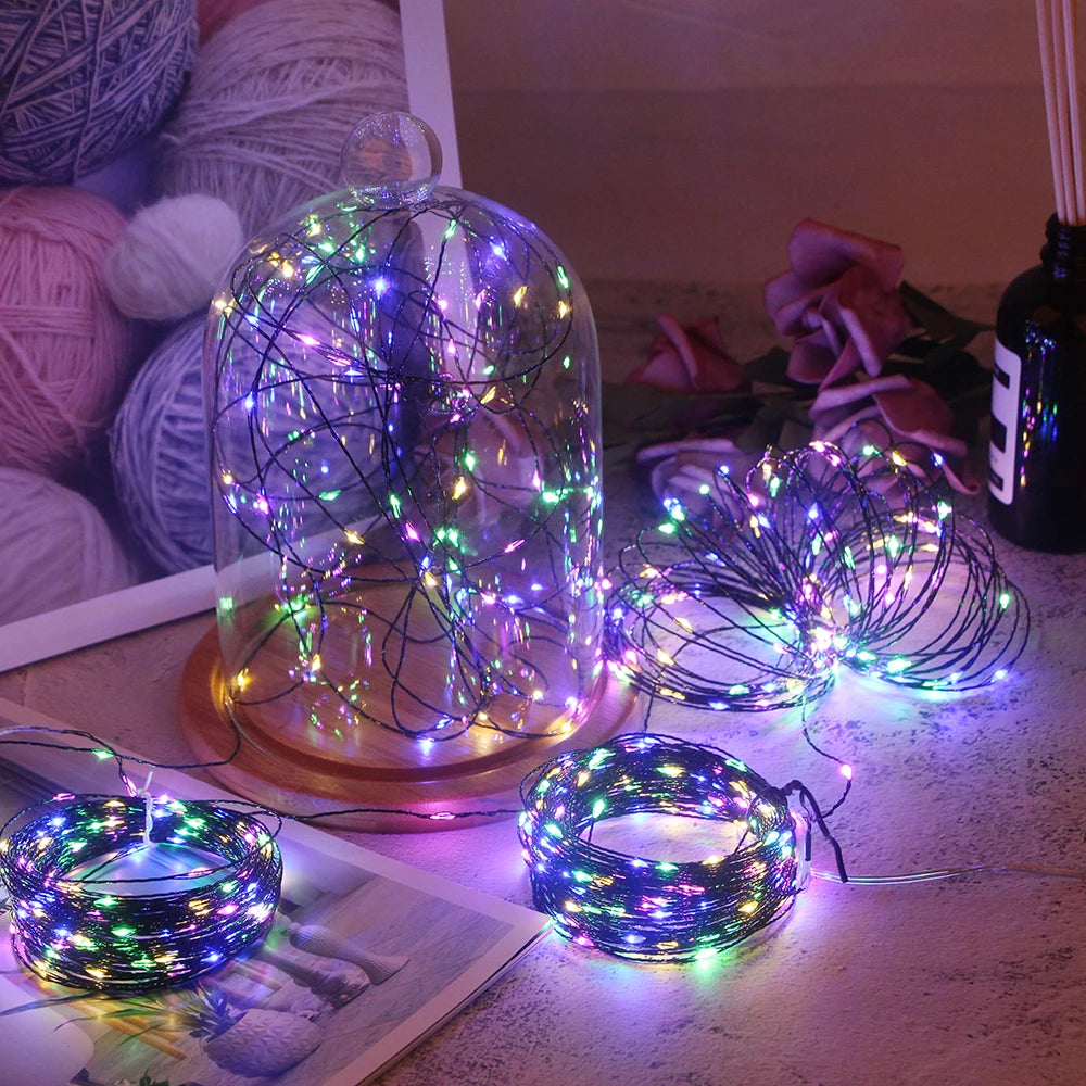 100M 200M LED String Lights Green Wire Fairy Lights Garland For Outdoor Home New Year Christmas Tree Wedding Party Decoration