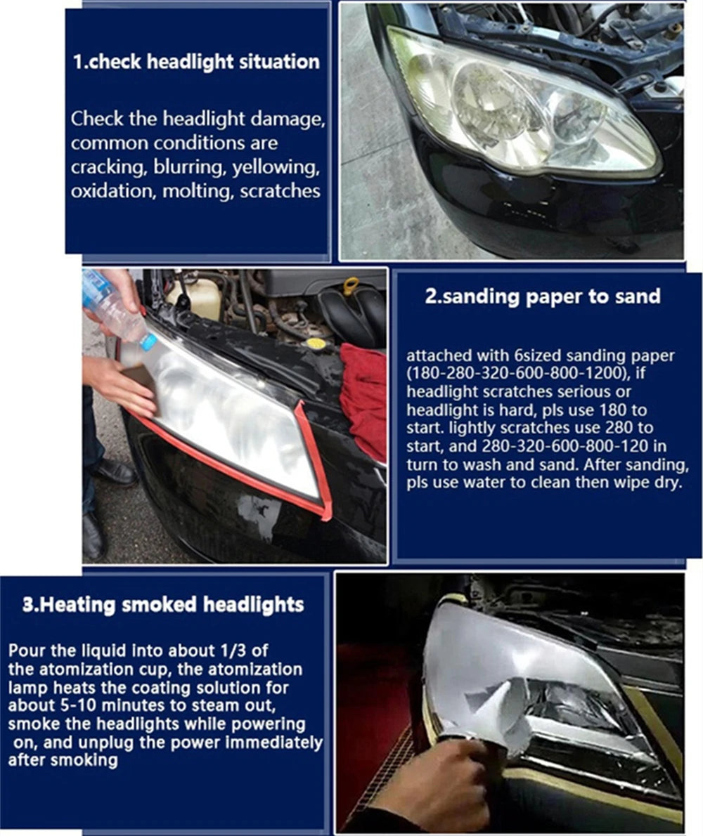 Repair Liquid Polymer Kit Car Headlight Renovation Kit Polishing Agent Scratch Remover Car Headlight Recovery Lamp Repair Kit