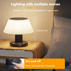 LED Solar table Light Outdoor Dimmable Solar Charge USB 2 in 1 Solar table lamp Outdoor & Indoor for table Warm White