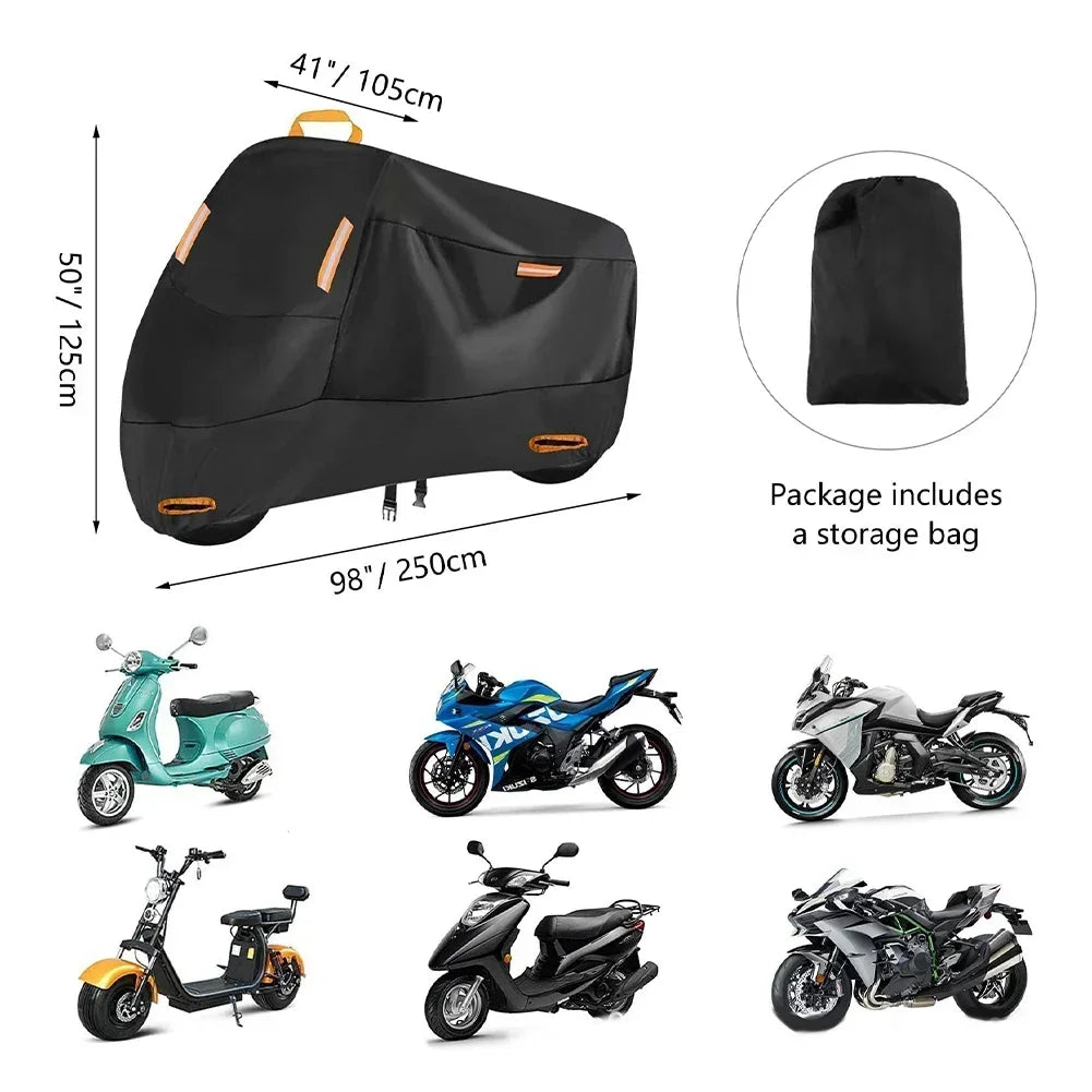 Motorcycle Cover All Season Waterproof Universal Outdoor Protection Against Dust Debris Uv Protection 210D Thick Oxford M-XXXXL