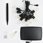 15M Solar Light String S14 Outdoor LED Garland Light E12 Shatterproof Garden Patio Wedding Backyard Decoration IP65 Plastics