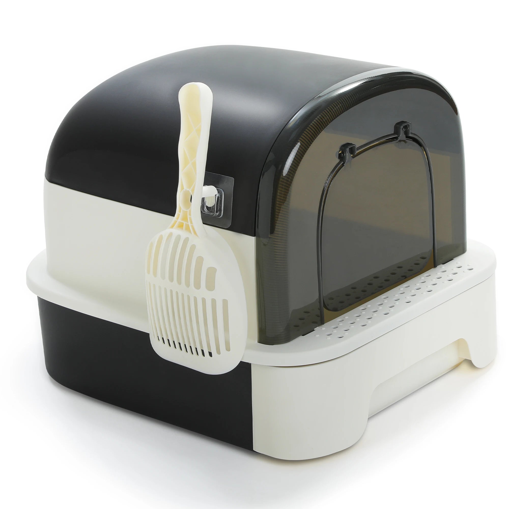 Toaletă portabilă pliabilă pentru pisici – Cu sertar, capac și lopățică, anti-miros, curățare rapidă, ideală pentru interior